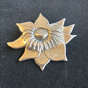 Vintage Laurel Burch “Lotus Flower”Silver Brooch.